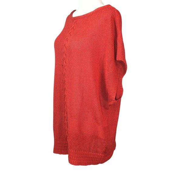 Liz Claiborne Vintage Rust Silk Blend Knit Top Dolman Sleeve Sweater L - Picture 2 of 8